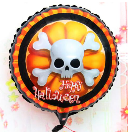 Halloween İskelet Kuru Kafa Folyo Balon 18 inç (CLZ)