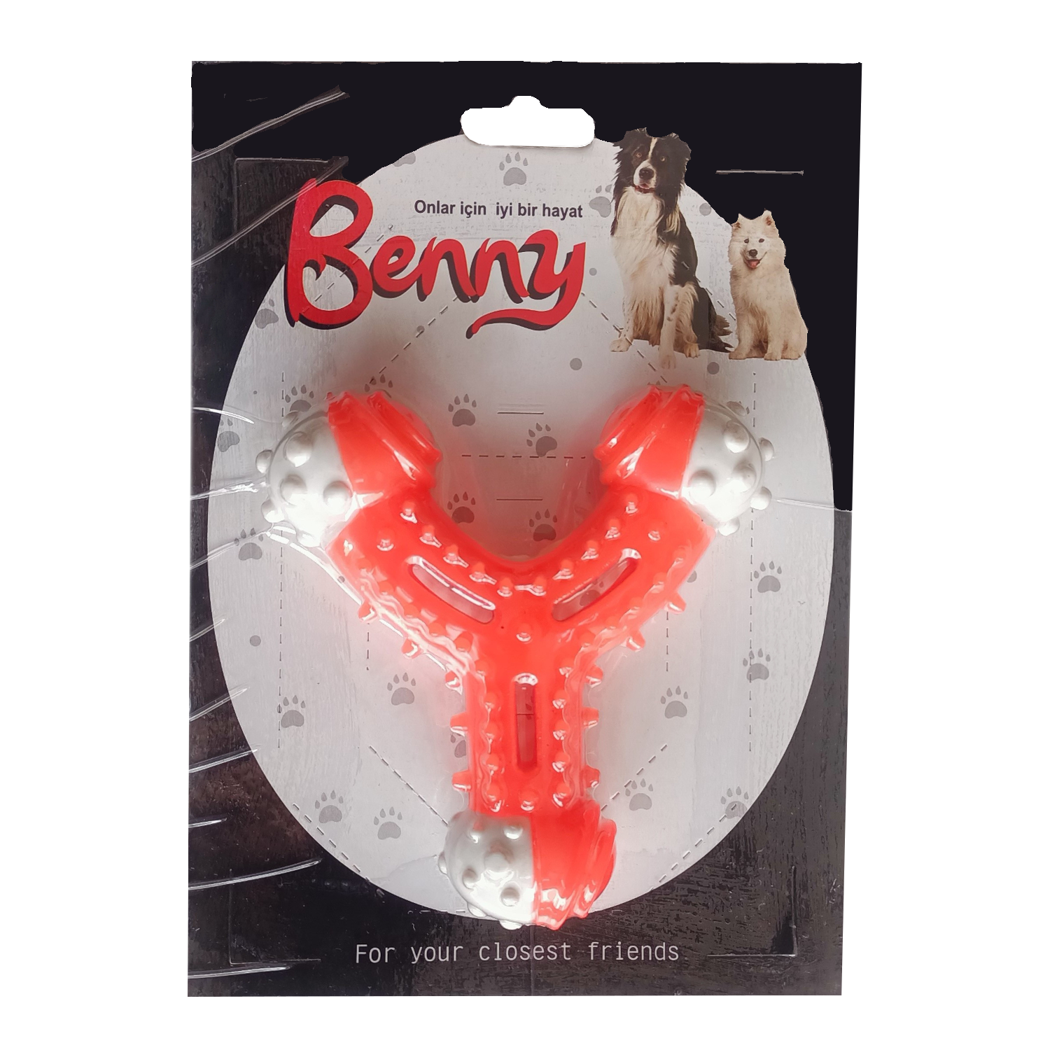 CLZ205 Benny Diş Kaşıma Köpek Oyuncağı Çatal 11 cm Turuncu