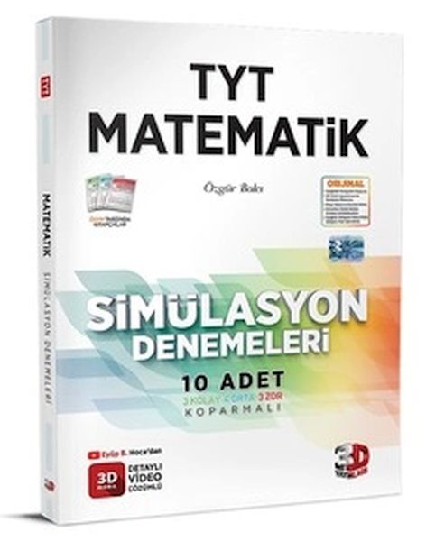 3D Yayınları TYT Matematik Simülasyon Denemeleri  Detaylı Video Çözümlü  (4022)