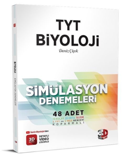 3D Yayınları TYT Biyoloji 48 Simülasyon Denemesi  (4022)