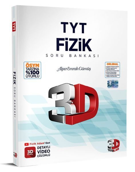 3D Yayınları  TYT Fizik Tamamı Video Çözümlü Soru Bankası  (4022)