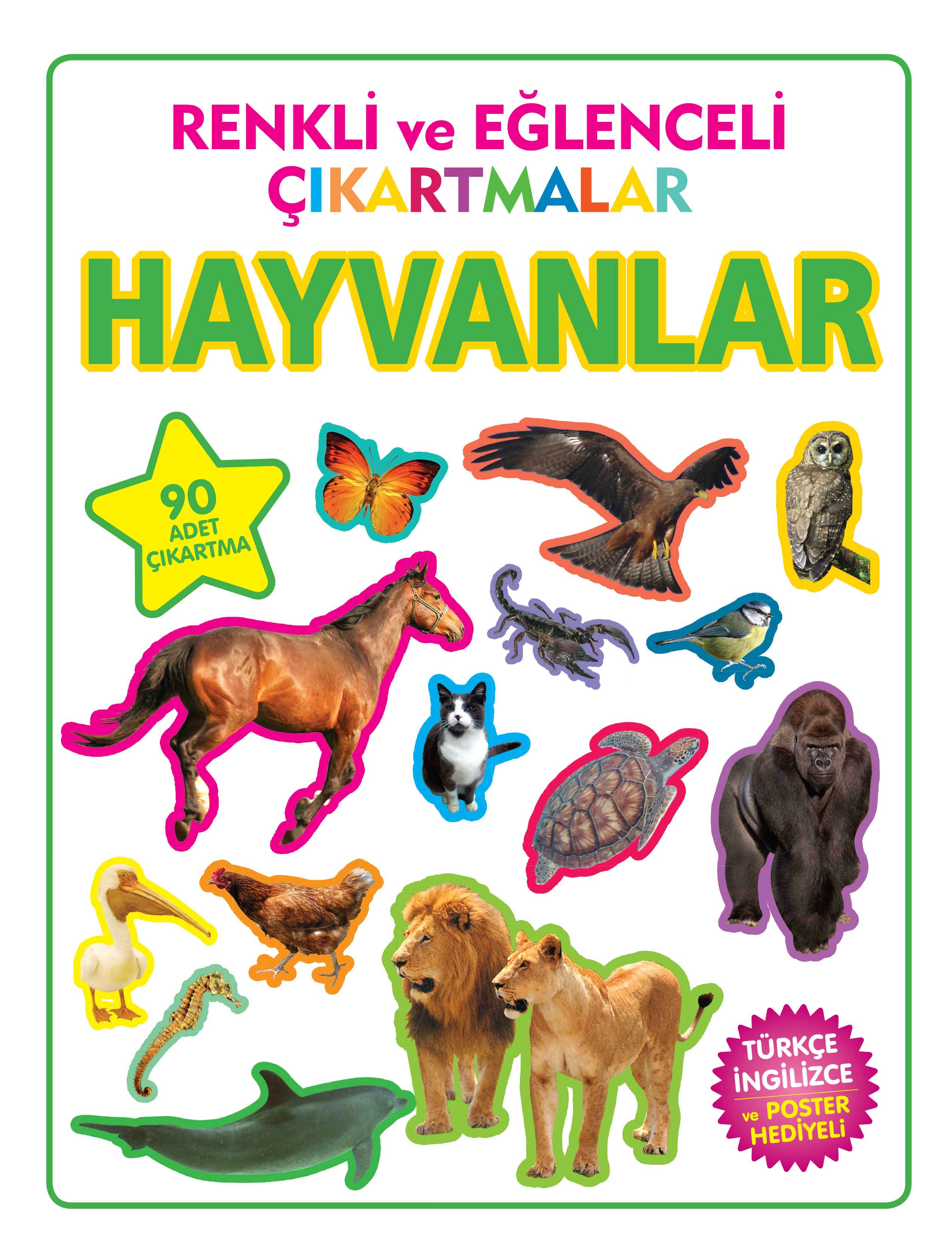 Renkli ve Eğlenceli Çıkartmalar Hayvanlar  (4022)