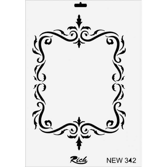 CLZ202 Rich New Seri N-342 Stencil 35x25 cm