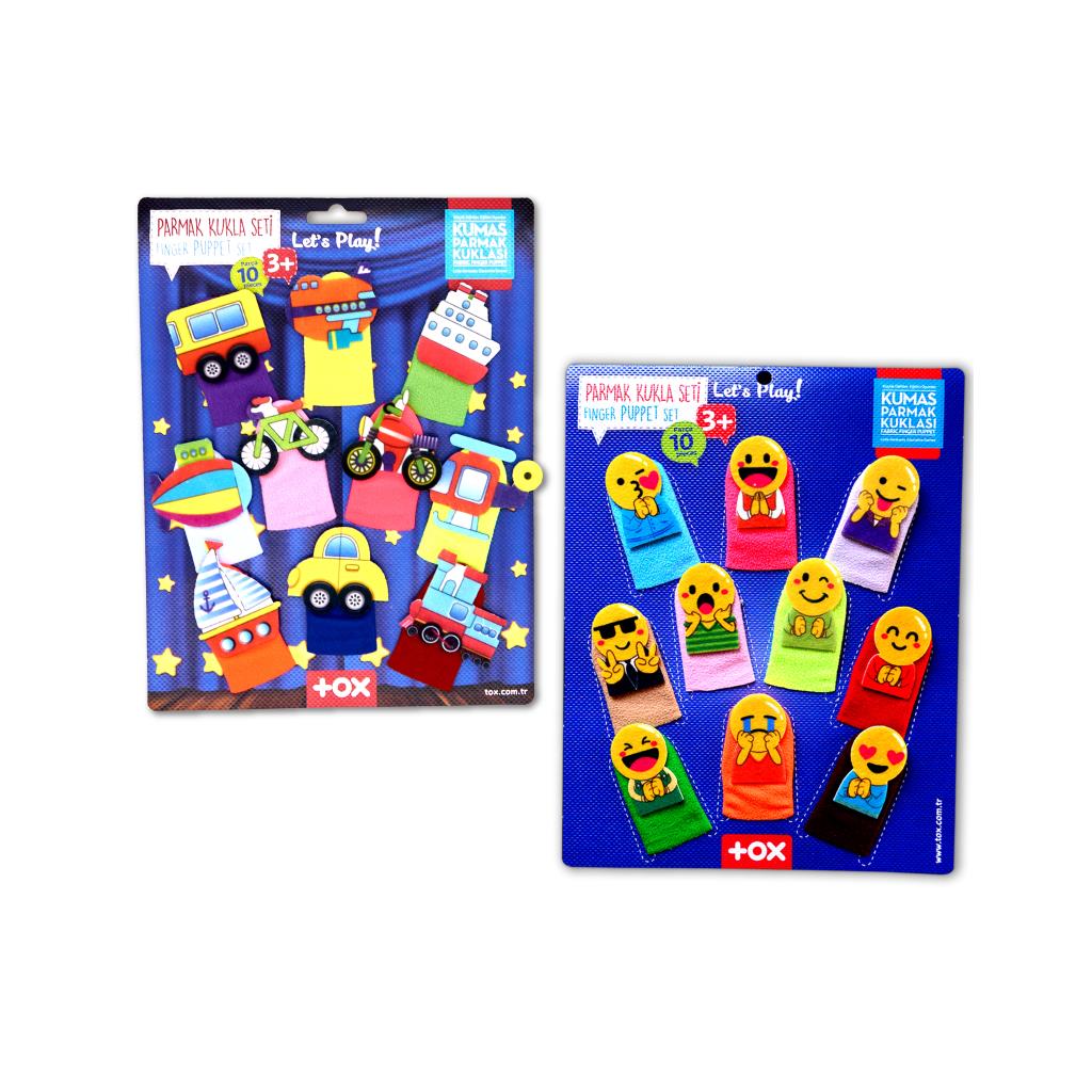 CLZ247 2 Set - 20 Parça  Taşıtlar ve Emojiler Parmak Kukla