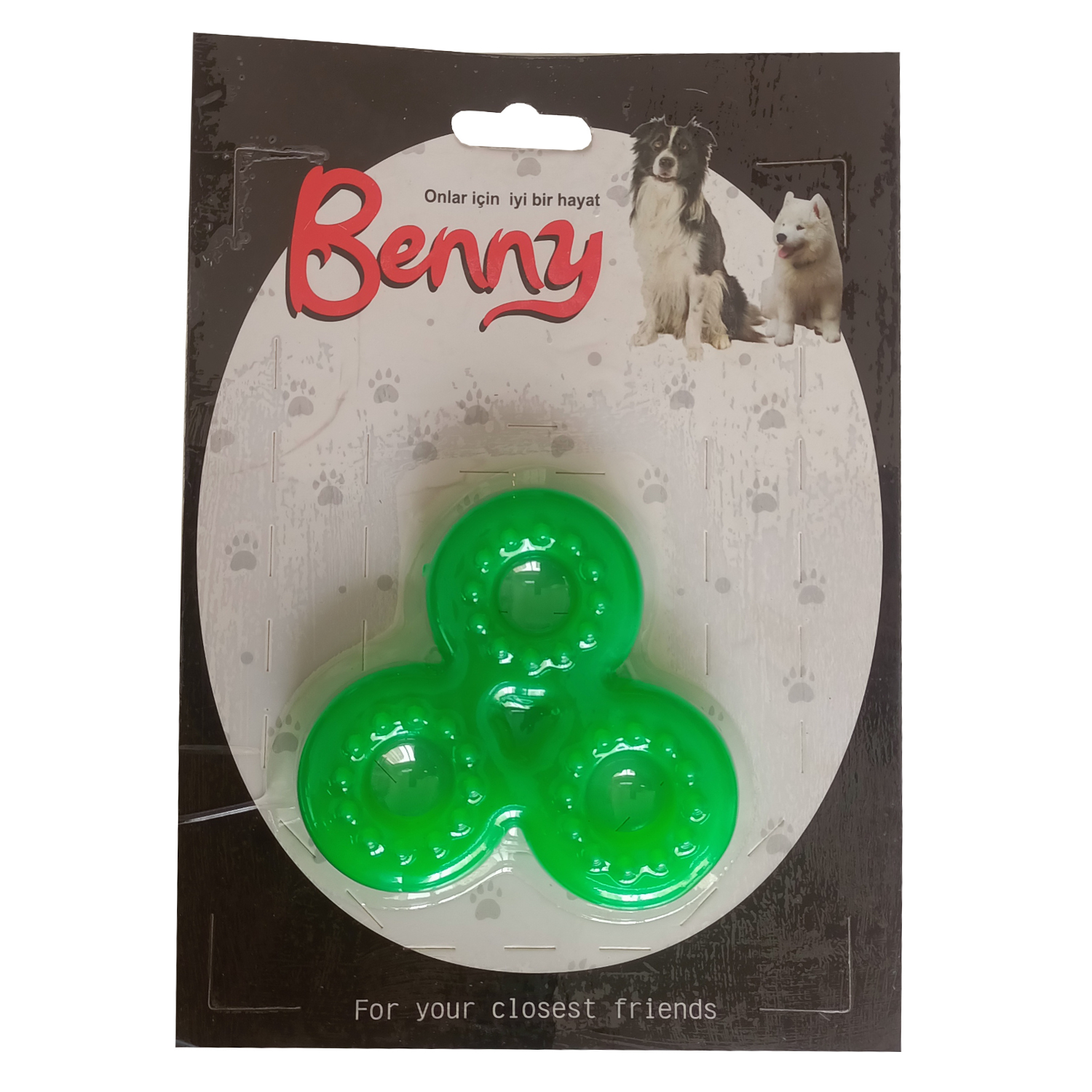 CLZ205 Benny Köpek Oyuncağı Üçlü Halka 9 x 9 cm Yeşil