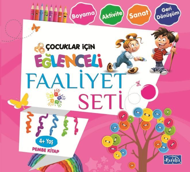 Eğlenceli Faaliyet Seti - Pembe Kitap - 4+ Yaş  (4022)