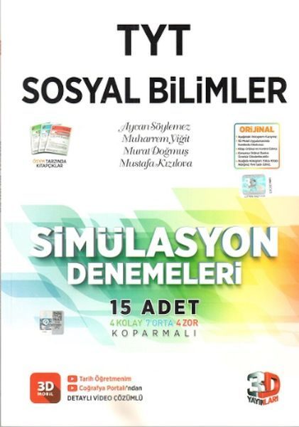 3D Yayınları TYT Sosyal Bilimler Tamamı Video Çözümlü Simülasyon Denemeleri  (4022)