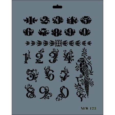 CLZ202 Rich New Seri N-123 Stencil 35x25 cm