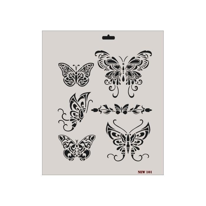 CLZ202 Rich New Seri N-101 Stencil 35x25 cm