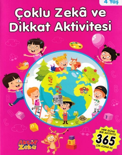 4 Yaş Çoklu Zeka ve Dikkat Aktivitesi - Pembe Kitap  (4022)