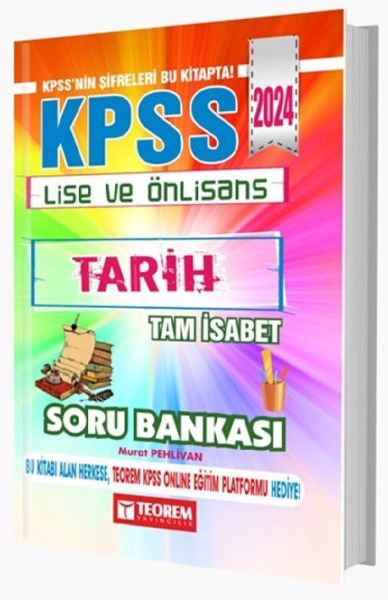 Teorem Yayınları 2024 KPSS Lise Ön Lisans Tarih Tam İsabet Soru Bankası  (4022)