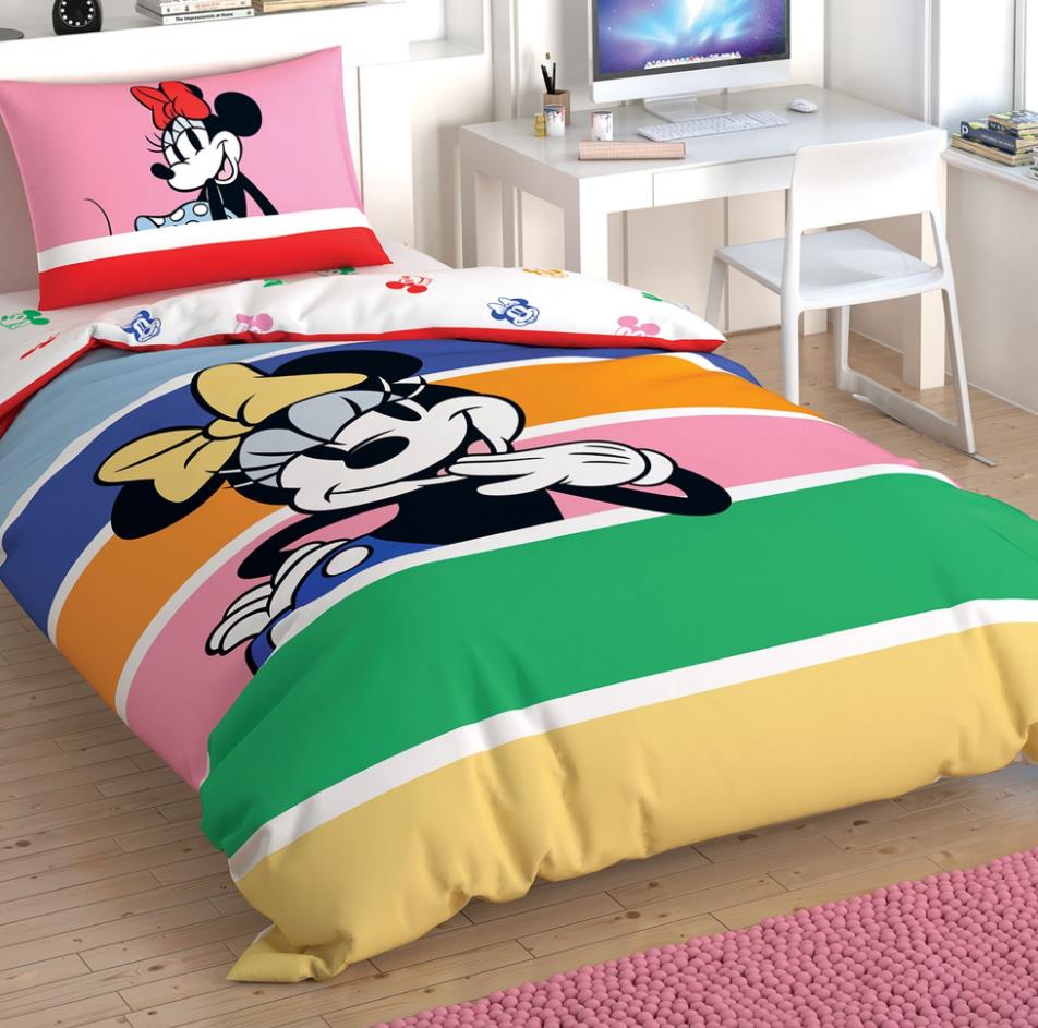 Minnie Mouse Rainbo Tek Kişilik Nevresim Takımı