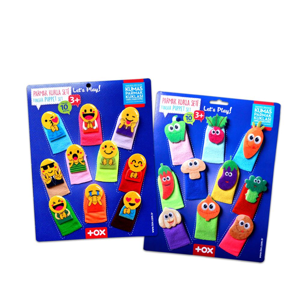 CLZ247 2 Set - 20 Parça  Emojiler ve Sebzeler Parmak Kukla