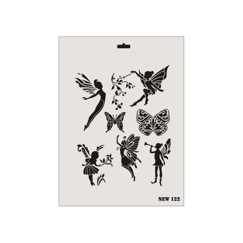 CLZ202 Rich New Seri N-122 Stencil 35x25 cm