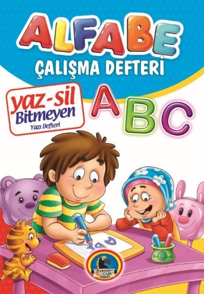 Yaz-Sil Alfabe Bitmeyen Yazı Defteri+Tahta Kalemi  (4022)