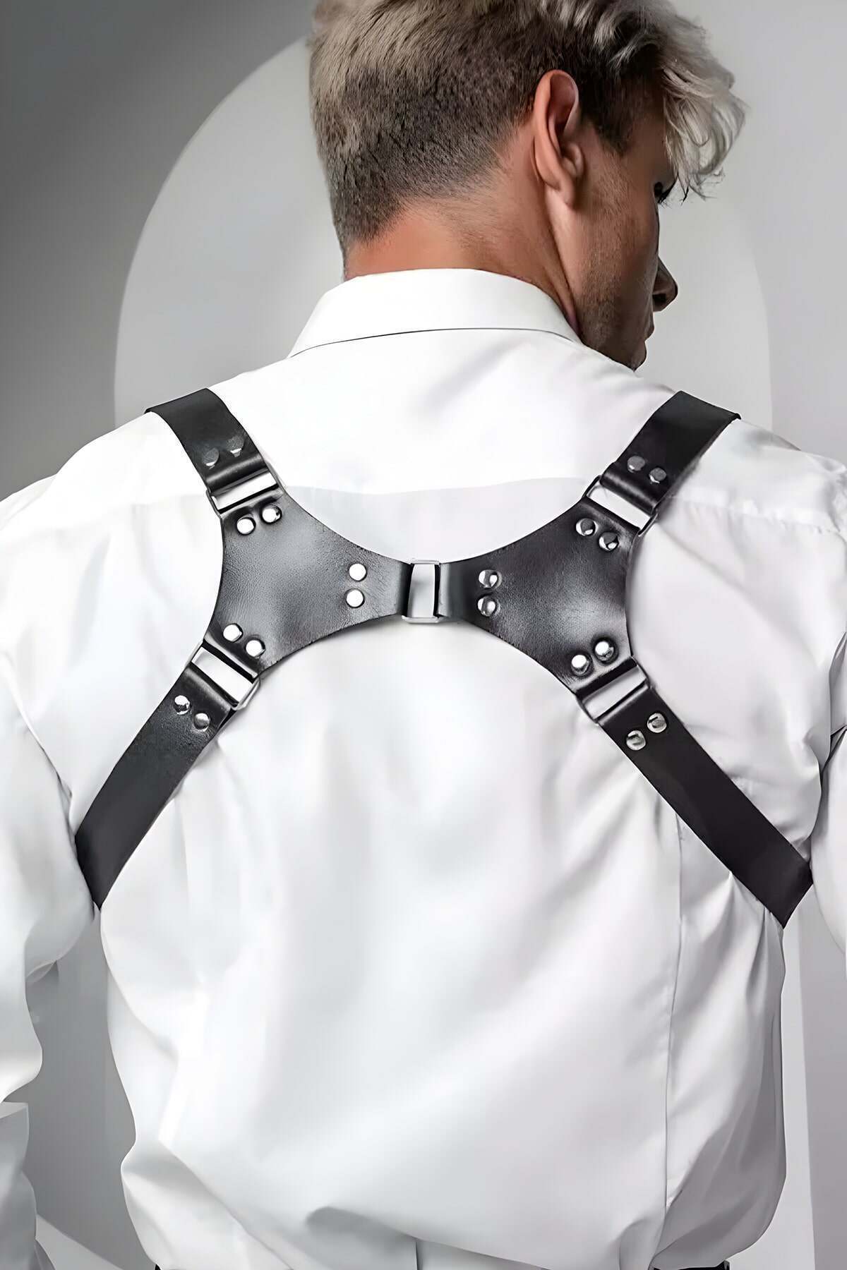 CLZ41 Erkek Harness Kemer, Erkek Gömlek Kemeri, Erkek T-Shirt Kemeri - Ürün Rengi:Kırmızı