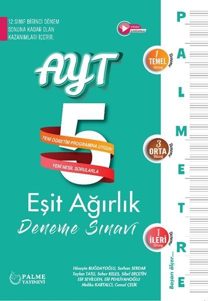 Palme Palmetre Ayt Eşit Ağırlık 5 Deneme Sınavı (12. Sınıf Birinci Dönem Konularını İçerir.)  (4022)