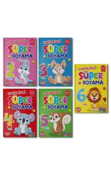 Etkinlikli Süper Boyama Seti – 5 Kitap Takım  (4022)