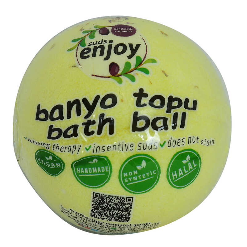 CLZ214 Papatyalı El Yapımı Banyo Küvet Topu Sabunu Sarı 90-120 Gr