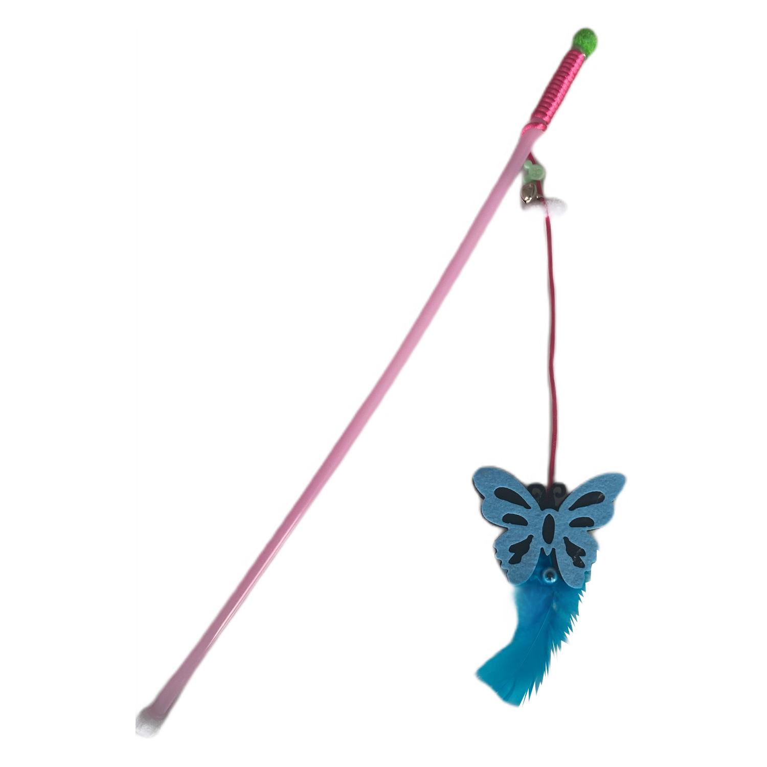 CLZ205  Plastik Saplı Kedi Oltası Kelebek Karışık Renk 42 cm