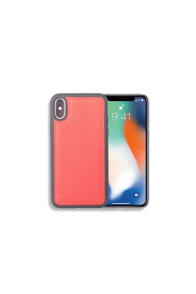 CLZ359  Kırmızı Deri iPhone X / XS Kılıfı