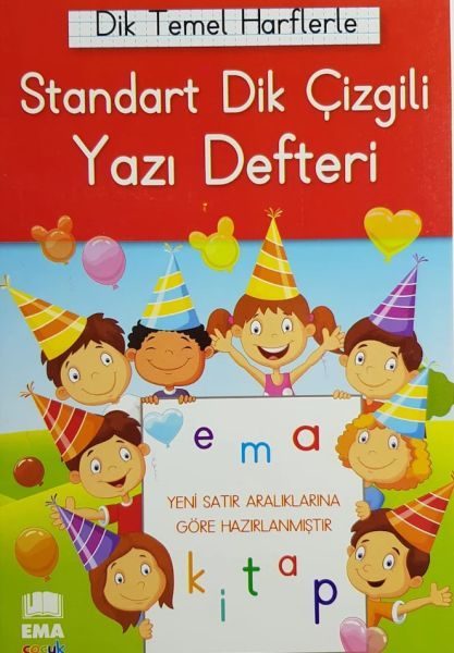 Dik Temel Harflerle Standart Renkli Kareli Yazı Defteri  (4022)