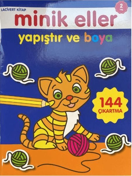 Minik Eller Yapıştır Ve Boya - Lacivert Kitap  (4022)