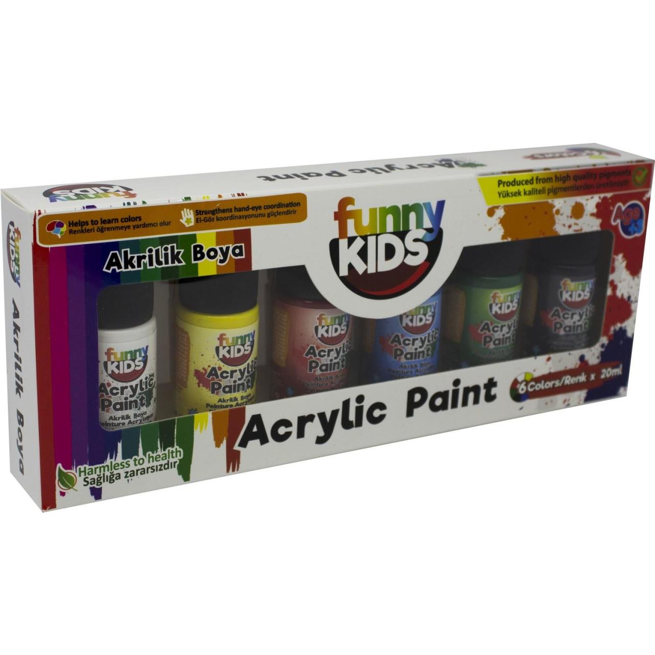 CLZ202 Funny Kids Akrilik Boya Seti 6 Renk 20 ml