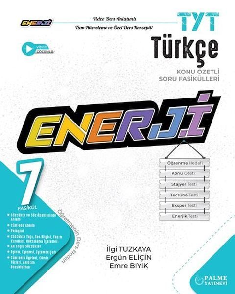 Palme Tyt Enerji Türkçe Konu Özetli Soru Fasikülleri (7 Fasikül)  (4022)