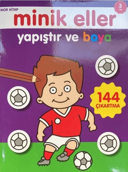 Minik Eller Yapıştır Ve Boya - Mor Kitap  (4022)