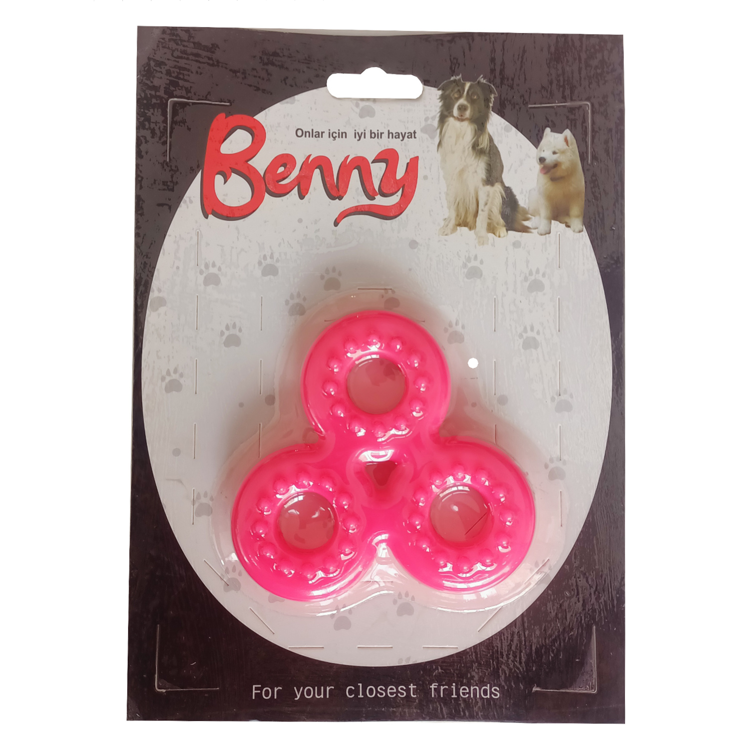 CLZ205 Benny Köpek Oyuncağı Üçlü Halka 9 x 9 cm Pembe