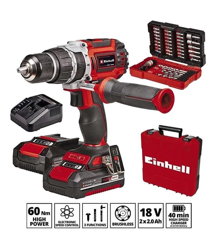 CLZ202 Einhell TP-CD 18/60 Li-i BL +39 (2x2,0Ah) Akülü Darbeli Vidalama