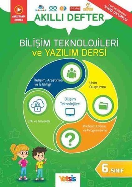 Yetsis Yayınları 6. Sınıf Bilişim Teknolojileri ve Yazılım Dersi Akıllı Defter  (4022)