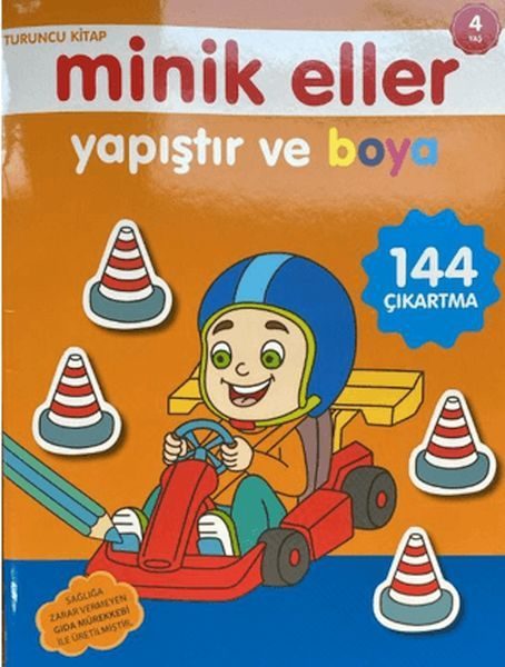 Minik Eller Yapıştır Ve Boya - Turuncu Kitap  (4022)