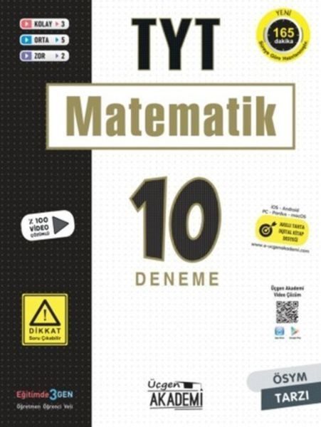 Üçgen Akademi TYT Matematik 10 lu Deneme Sınavı  (4022)