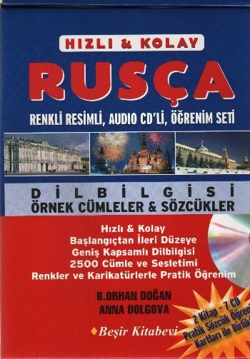 Hızlı-Kolay Rusça Öğrenim Seti (2 Kitap+3 CD Pratik Öğrenim Kartları ile Birlikte)  (4022)