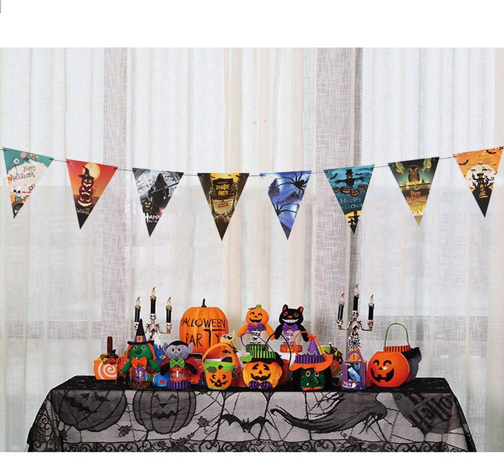 Cadılar Bayramı Halloween Flama Bayrak Banner Süs 8 li 3 Metre (CLZ)