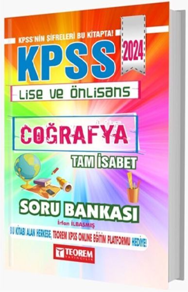 Teorem Yayınları 2024 KPSS Lise Ön Lisans Coğrafya Tam İsabet Soru Bankası  (4022)