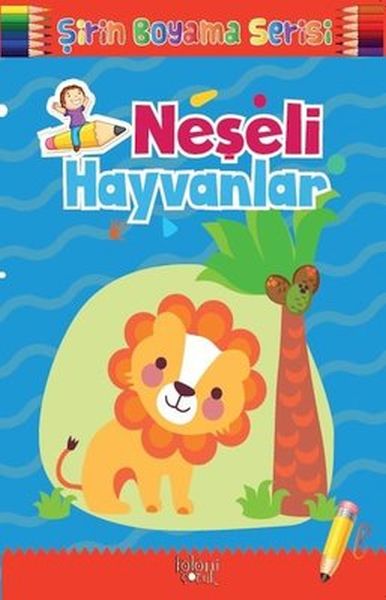 Çocuklar için Okul Öncesi Şirin Boyama Kitabı - Neşeli Hayvanlar  (4022)