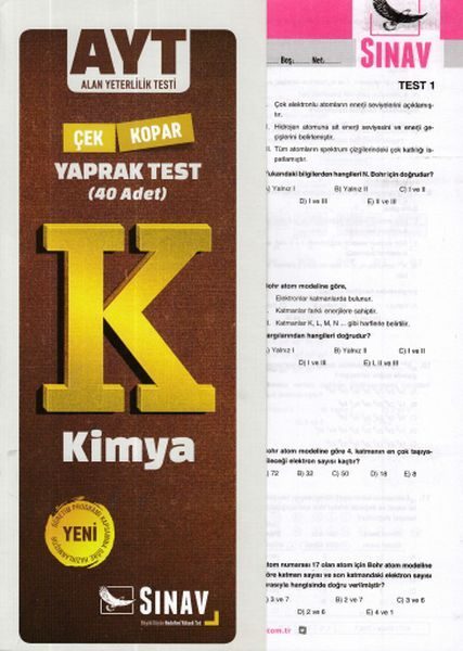 Sınav AYT Kimya Yaprak Test (Yeni)  (4022)