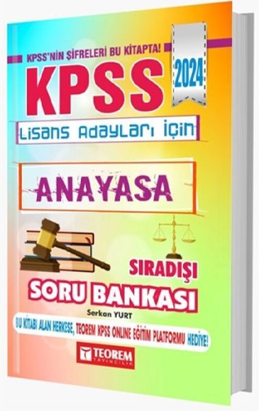 Teorem Yayınları 2024 KPSS Anayasa Vatandaşlık Sıradışı Soru Bankası  (4022)