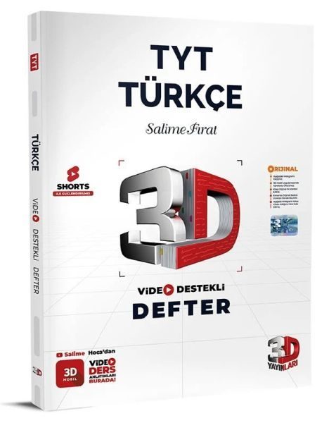 3D Yayınları TYT Türkçe Video Destekli Defter  (4022)