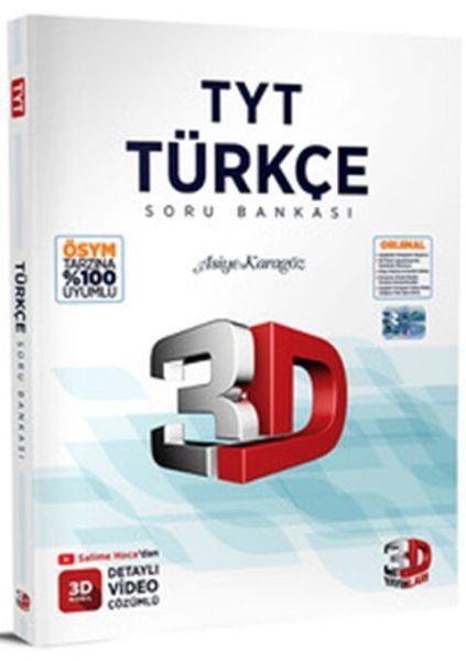 3D Yayınları  TYT Türkçe Tamamı Video Çözümlü Soru Bankası  (4022)