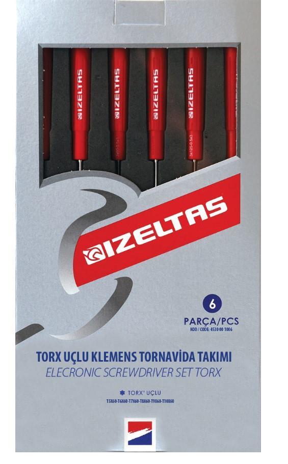 CLZ202 İzeltaş 4530 Elektronikçi Torx Tornavida Seti 6 Parça