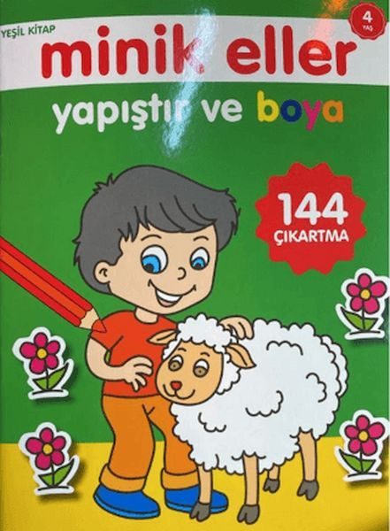 Minik Eller Yapıştır Ve Boya - Yeşil Kitap  (4022)