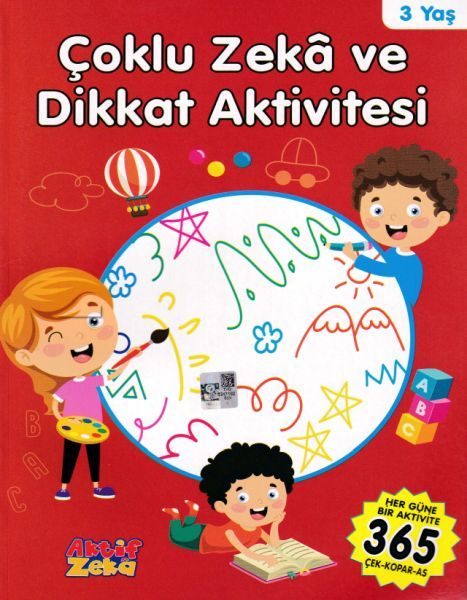 3 Yaş Çoklu Zeka ve Dikkat Aktivitesi - Kırmızı Kitap  (4022)