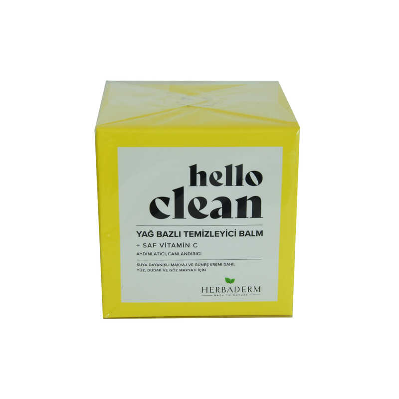 CLZ214 Hello Clean Yüz Dudak ve Göz için Yağ Bazlı Temizleyici Balm Saf C Vitaminli 100 ML