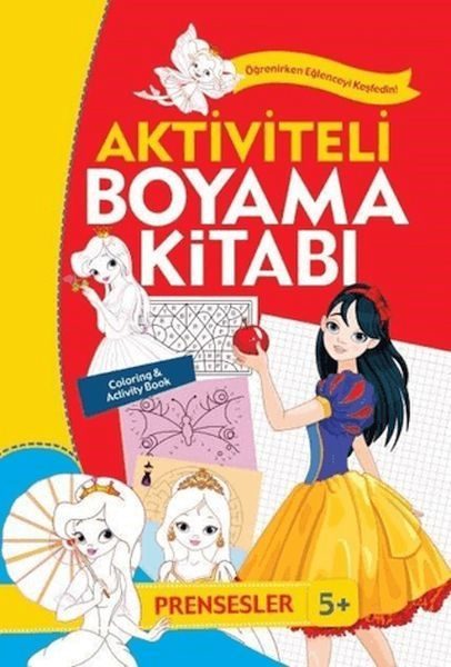 Aktiviteli Boyama Kitabı 5 Yaş - Prensesler Turuncu Kitap  (4022)