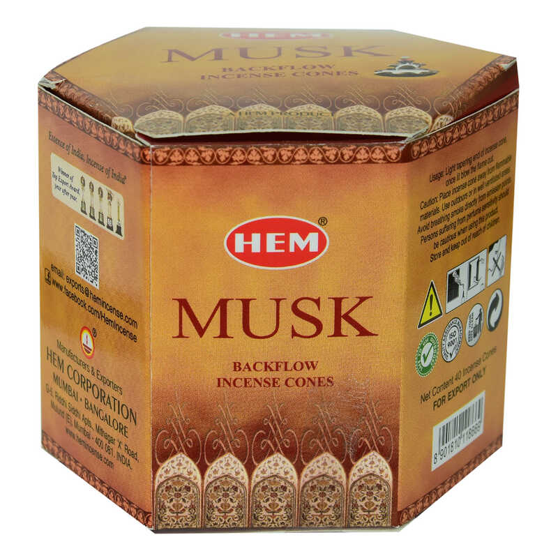 CLZ214 Geri Akış Şelale Misk Kokulu 40 Konik Tütsü - Musk Backflow Incense Cones