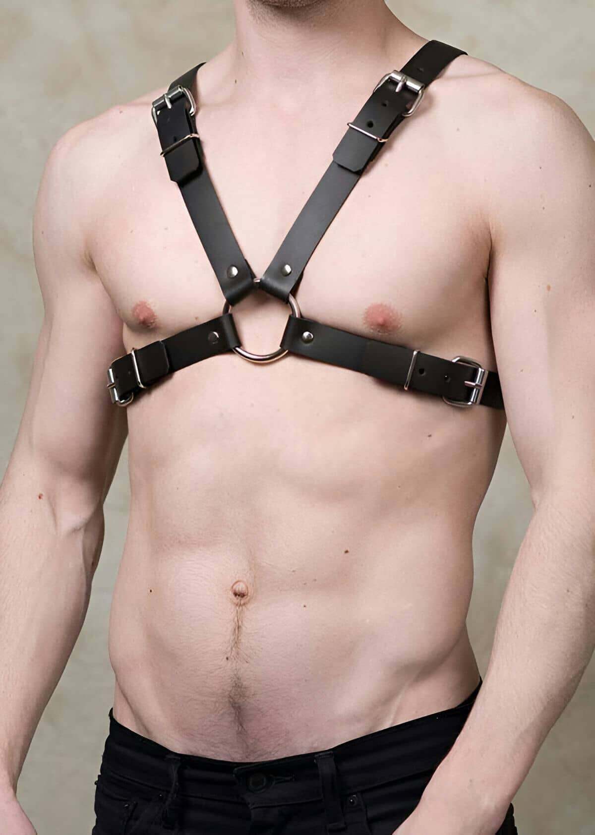 CLZ41 Çapraz Erkek Göğüs Harness - Ürün Rengi:Kırmızı